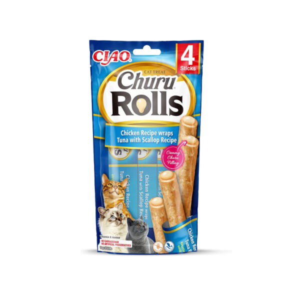 Ciao Churu Rolls Chicken & Tuna Cat Treats 4×10 gr