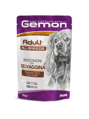 Gemon All Breeds Adult Chicken with Wild Game Wet Dog Food 24x100 gr