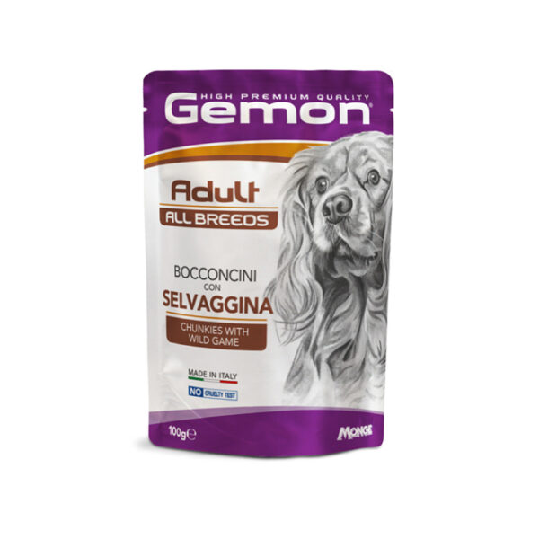 Gemon All Breeds Adult Chicken with Wild Game Wet Dog Food 24x100 gr