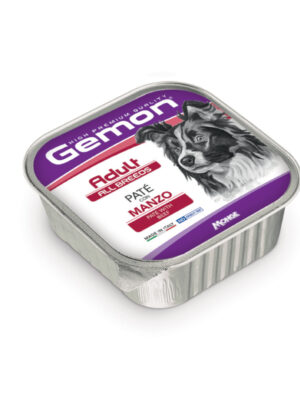 Gemon All Breeds Adult Dog Pate with Beef Wet Dog Food 150 gr