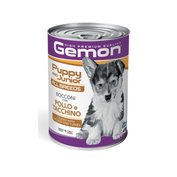 Gemon Puppy & Junior Gravy With Chicken and Turkey Wet Dog Food 24x415 gr