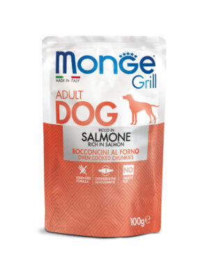 Monge Grill Adult Gravy with Salmon Wet Dog Food 100 gr