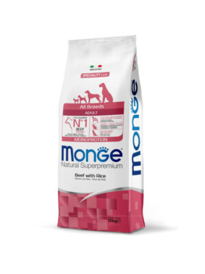 Monge Adult Beef and Rice Dry Dog Food 12 kg
